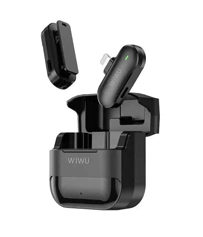 WiWU WM001 Wireless single Microphone for phone Portable  with ANC and Mute function Type-C &  iPhone.